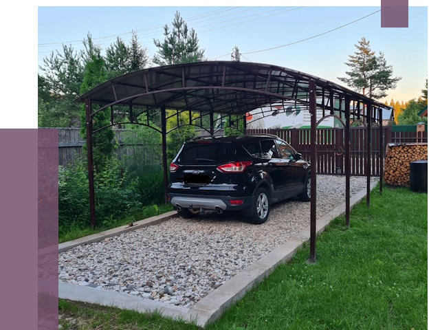 Навесы для автомобиля в Королёве от 13360 руб.  | ПРОЛЁТ-Кор