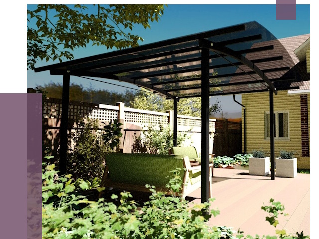 Навесы для террасы в Королёве от 13256 руб. под ключ | ПРОЛЁТ-Кор