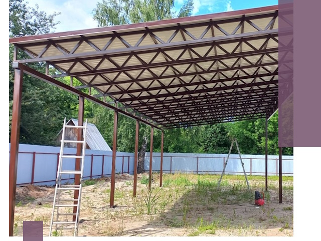 Односкатные навесы под ключ в Королёве — изготовление и монтаж