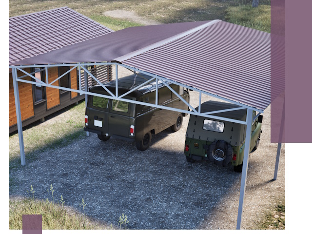 Двускатные навесы под ключ в Королёве — изготовление и монтаж