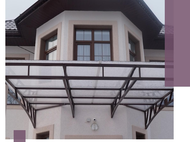 Козырьки из поликарбоната под ключ в Королёве