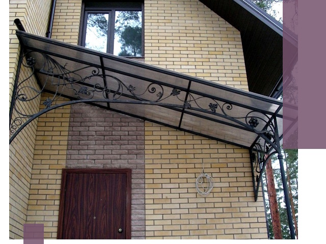 Односкатные козырьки из металла под ключ в Королёве