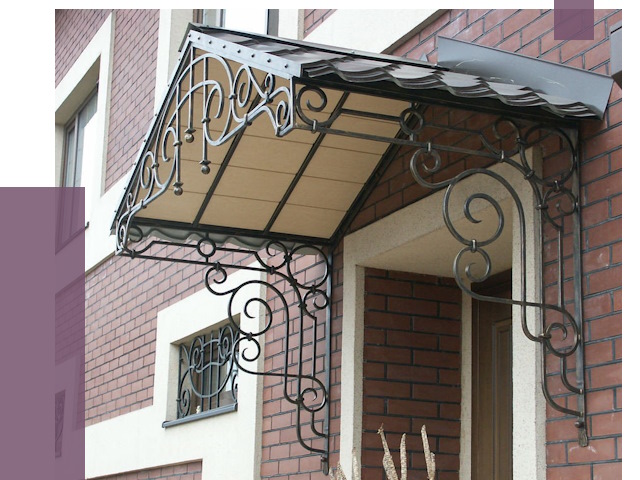 Двускатные козырьки в Королёве под ключ от 12996 руб.