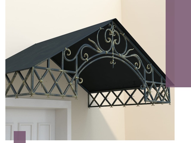 Двускатные металлические козырьки под ключ в Королёве